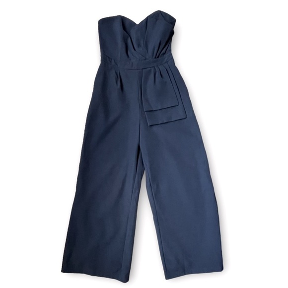 Lulu's Won A Heart Strapless Wide Leg Jumpsuit in black size medium - Picture 7 of 16